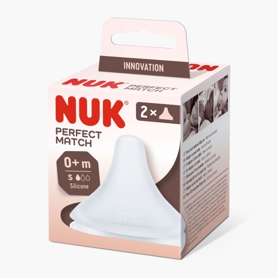 Tetină de silicon Perfect Match, S, +0 luni, 2 buc