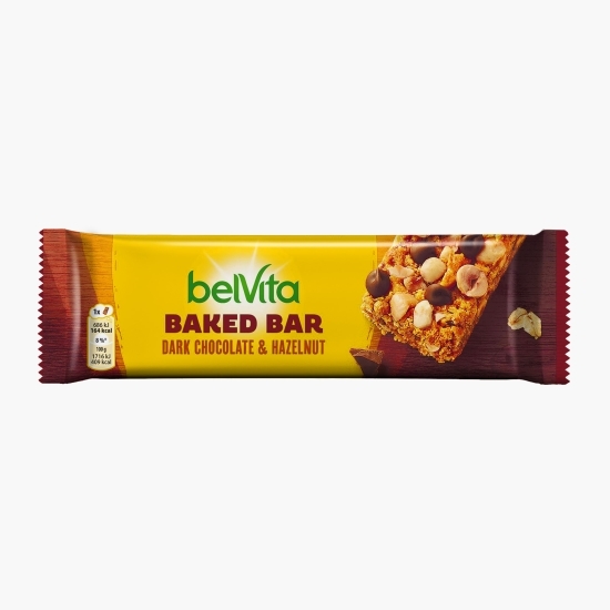 Baton cereale cu ciocolată neagră și alune 40g