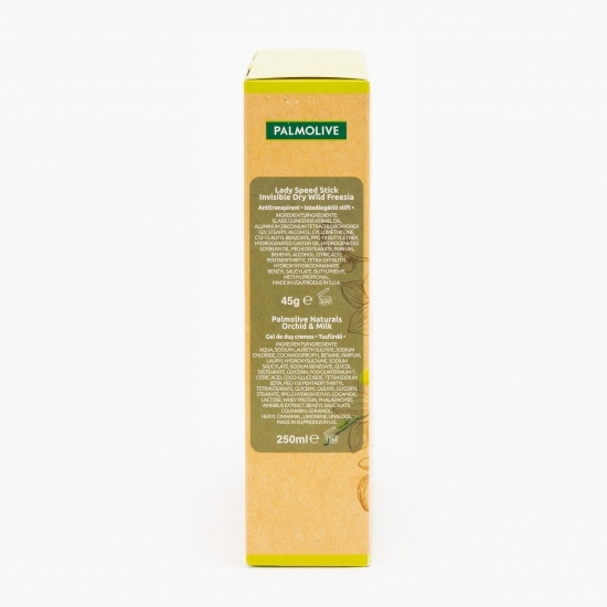 Set cadou gel de duș Naturals Orchid & Milk 250 ml + deodorant solid Wild Fresia 45 g
