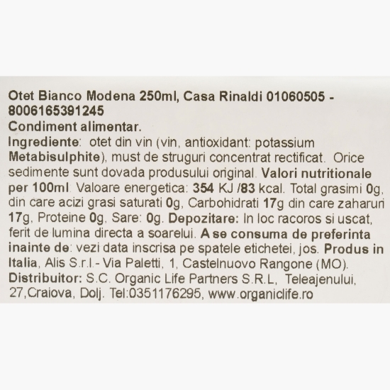 Oțet balsamic alb Bianco Modena, 0.25l