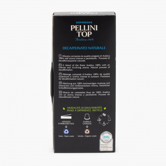 Capsule cafea, Espresso Decaffeinato Naturale, 10 băuturi, 50g
