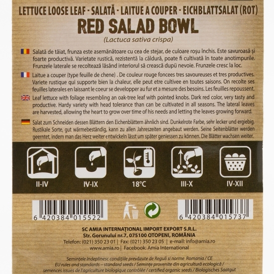 Semințe de salată red bowl 2.5g