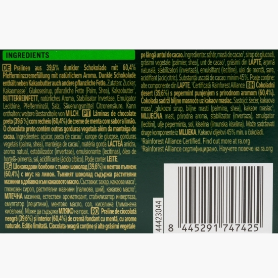 Praline de ciocolată cu aromă de lămâie și mentă 200g
