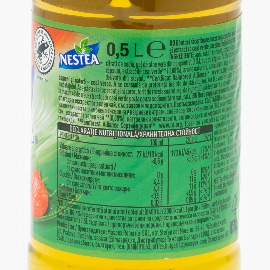 Băutură necarbogazoasă aloe vera, suc de căpşuni şi ceai verde 0.5l