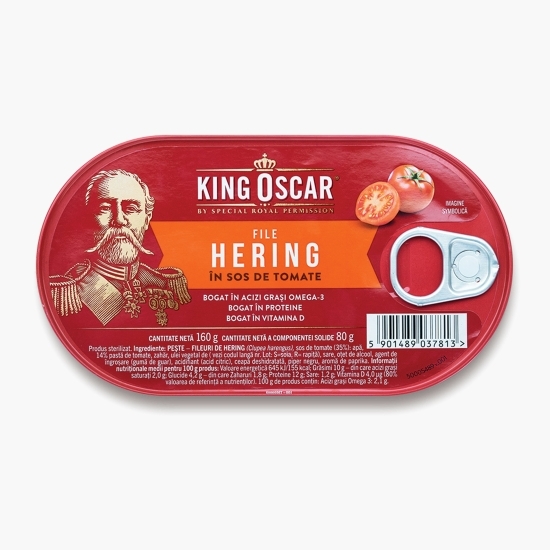 Hering file în sos tomat 160g