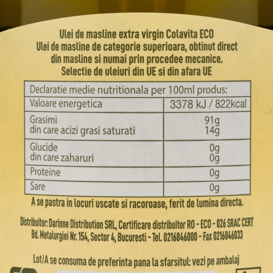 Ulei de măsline extravirgin eco 0.5l