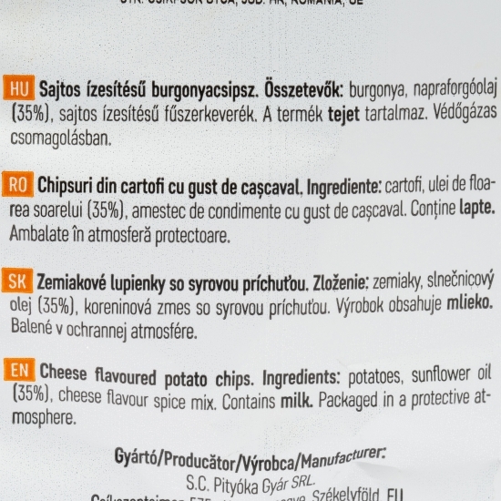 Chipsuri din cartofi cu gust de cașcaval 70g