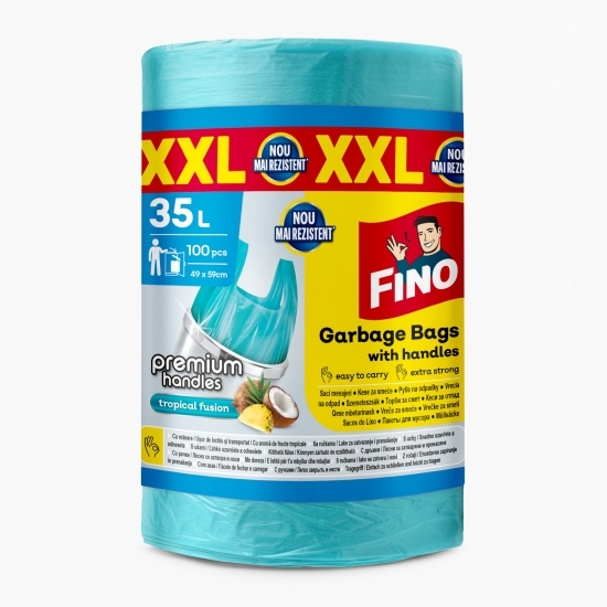 Saci menajeri parfumați și colorați cu mânere, 35l, 100 buc