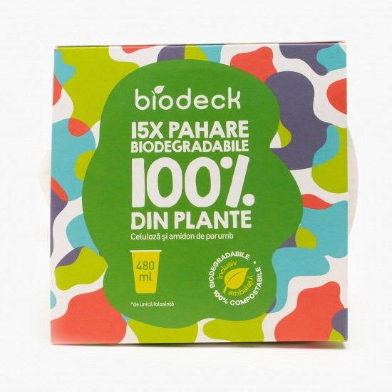 Pahare biodegradabile 480ml 15 buc