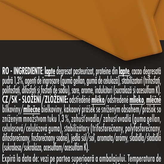 Băutură UHT din lapte cu gust de ciocolată, bogată în proteine, 0.25l