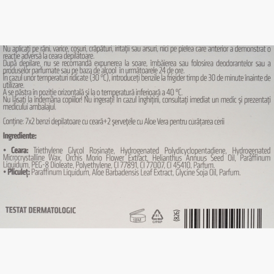 Benzi depilatoare pentru corp, cu orhidee