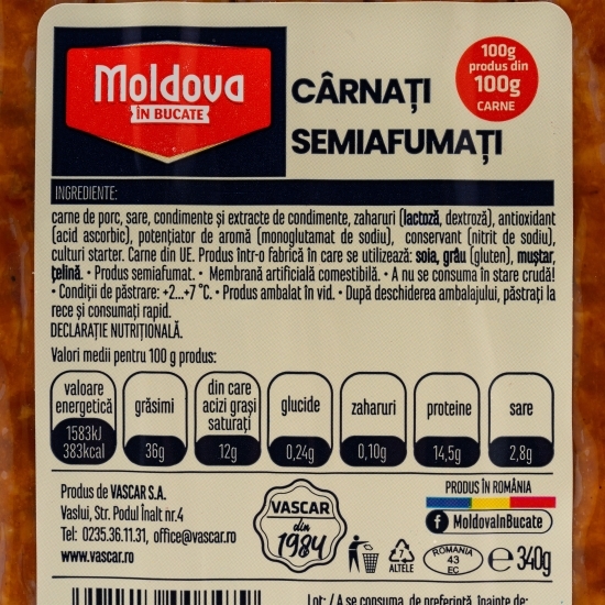 Cârnați semiafumați 340g