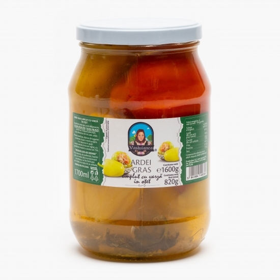 Ardei gras umplut cu varză în oțet 1600g