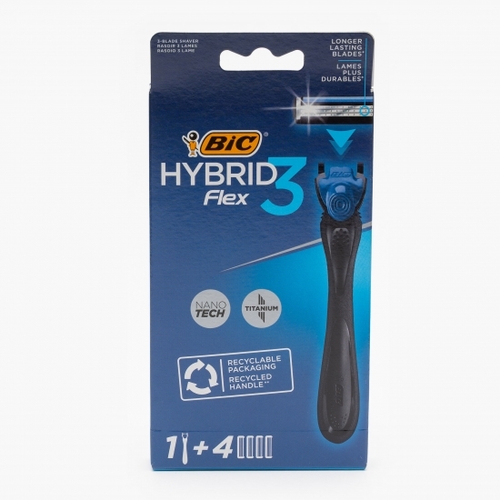 Aparat de ras Hybrid Flex 3 lame, 4 buc