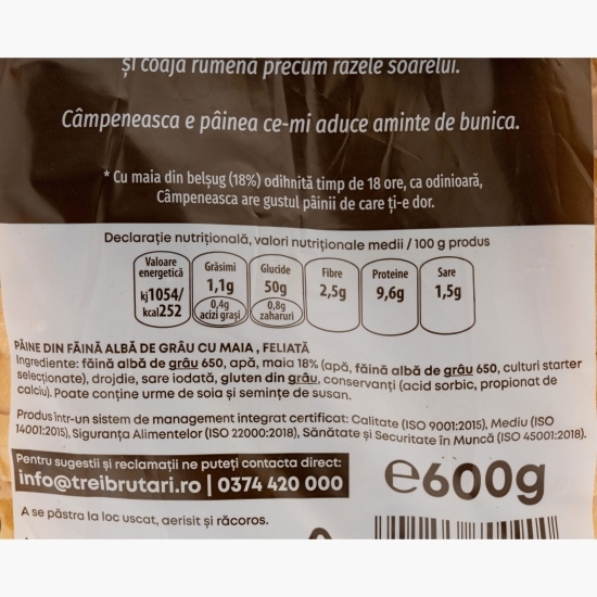 Pâine albă cu maia 600g