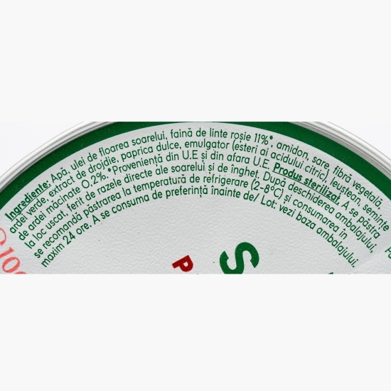 Pastă vegetală tartinabilă din linte roșie cu ardei picant 100g