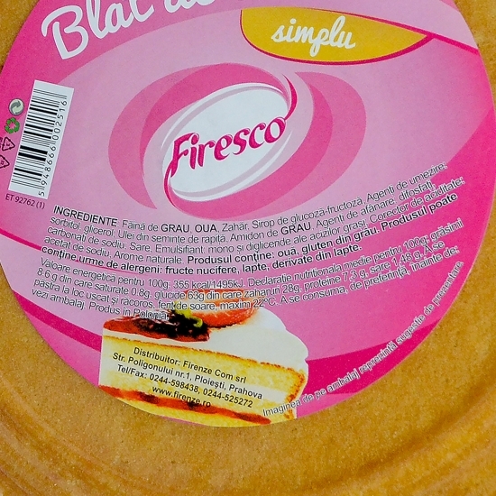 Blat de tort simplu 400g