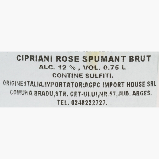 Vin spumant rose brut, 12%, 750ml