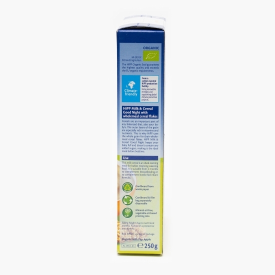 Cereale ecologice „Noapte bună” cu măr, +4 luni, 250g