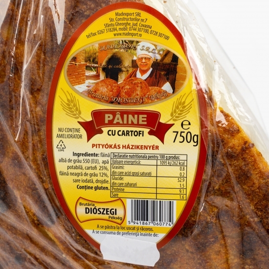 Pâine cu cartofi feliată 750g