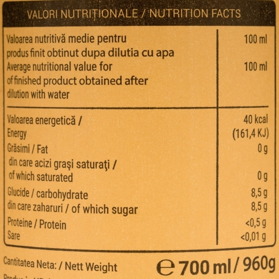 Sirop de lămâie cu ghimbir 0.7l