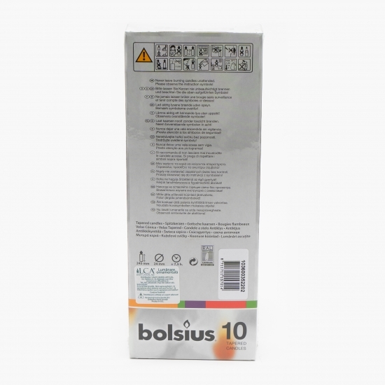 Lumânare conică Bolsius Alb (10 buc.)