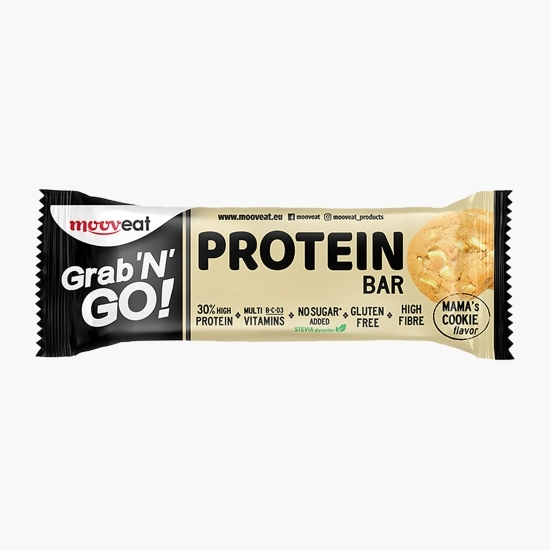 Baton proteic fără zahăr și fără gluten, cu stevia, Mama's Cookie Grab'n go, 40g