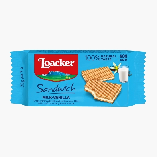 Napolitane crocante Sandwich cu lapte și vanilie 25g