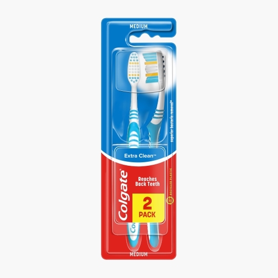 Pachet: 2x Periuță de dinți cu peri de duritate medie Extra Clean Medium