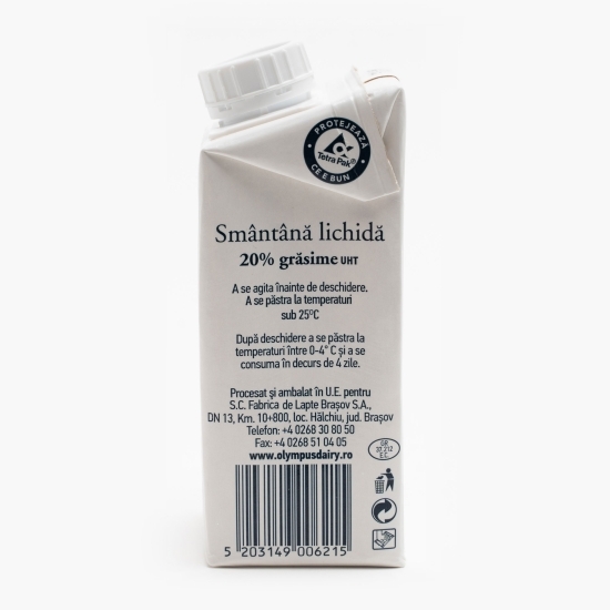 Smântână lichidă, 20% grăsime 200ml