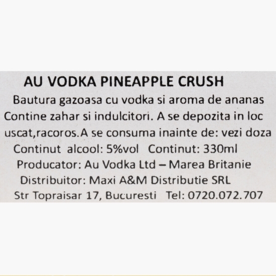 Băutură carbogazoasă cu vodcă și aromă de ananas Pineapple Crush, 5% alc, 0.33l