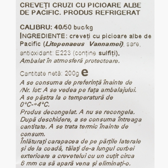 Creveți întregi cruzi calibru 40/50, 200g
