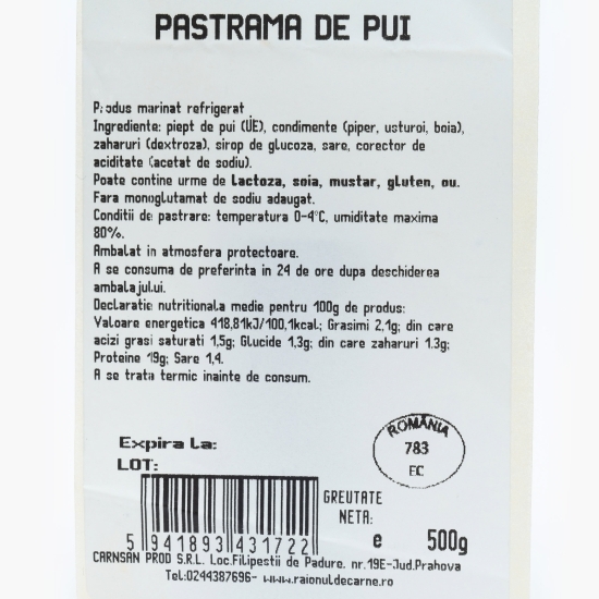 Pastramă de pui 500g