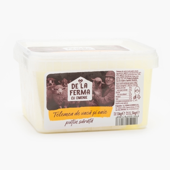 Telemea de vacă și oaie puțin sărată 1kg