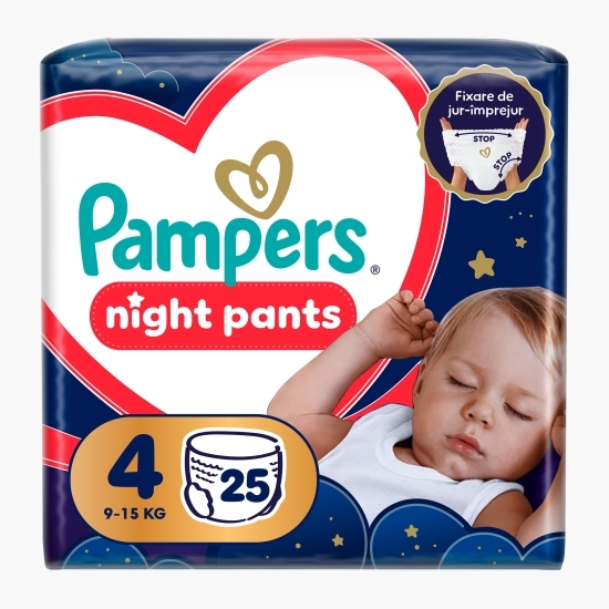 Scutece chiloțel Night Pants, mărimea 4, 9-15kg, 25 buc