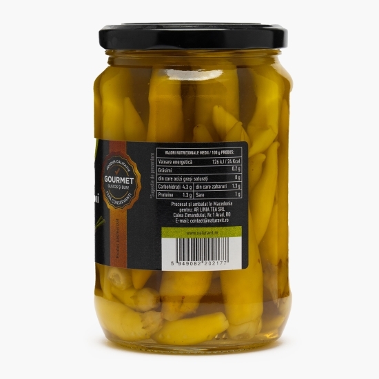 Ardei iuți peperoni în oțet, Gourmet, 680g