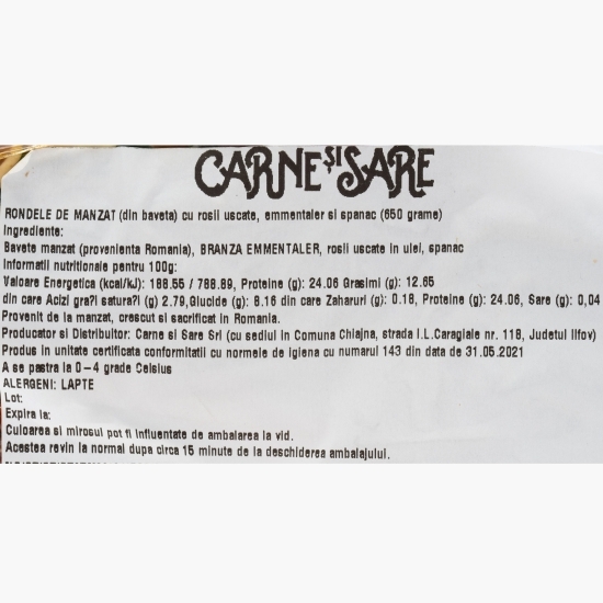 Rondele de mânzat (din flank steak) 300g