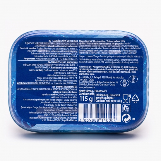 Sardine în ulei vegetal 115g