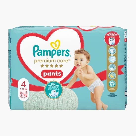 Scutece chiloțel Premium Care, mărimea 4, 9-15kg, 38 buc