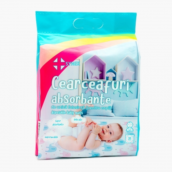 Cearceafuri absorbante pentru copii 60x60cm, 10 buc