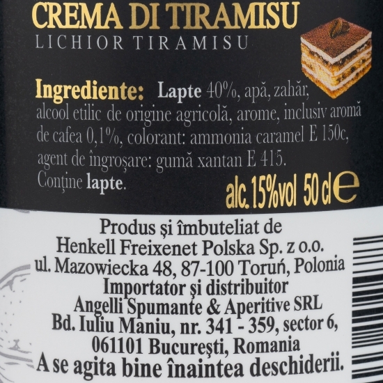 Lichior cremă de tiramisu 15% alc. 0.5l