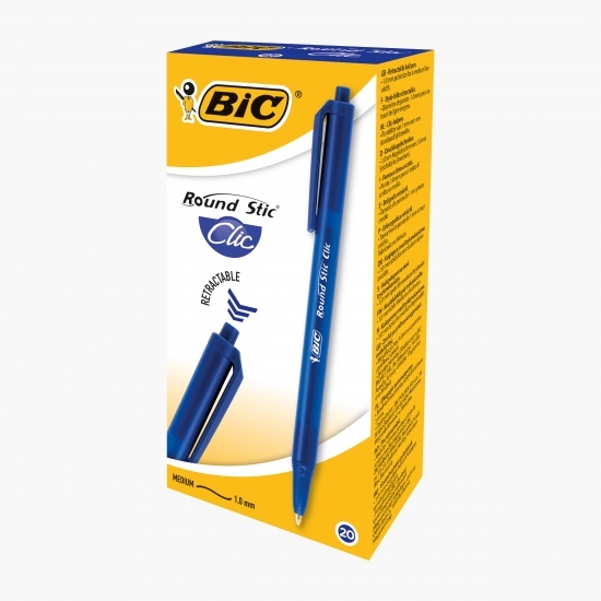 Set 20 de pixuri Round Stic Clic albastru