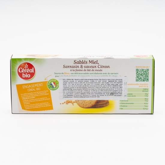 Biscuiți eco cu miere și aromă de lămâie și hrișcă 132g