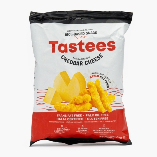 Snack de orez cu aromă de brânză cheddar, fără gluten 65g