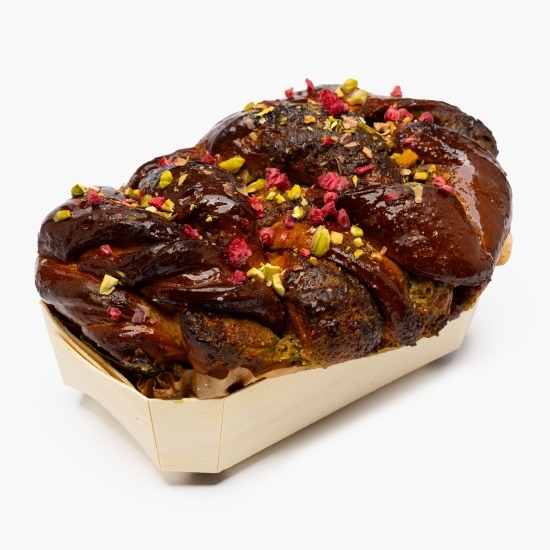 Cozonac cu fistic și zmeură