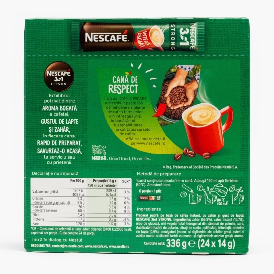 Mix de cafea instant 3în1 Strong plicuri, 24x 14g