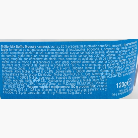 Iaurt Mix Soffio cu zmeură 120g