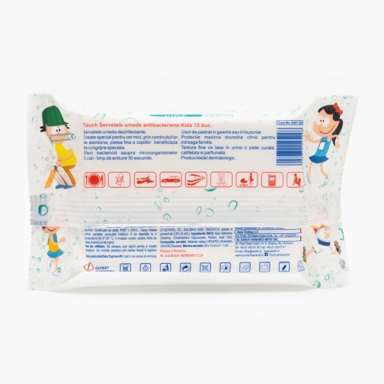 Șervețele umede antibacteriene kids 15 buc