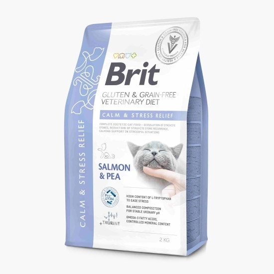 Hrană uscată pentru pisici Calm & Stress Relief, cu somon și mazăre, fără gluten și fără cereale 2kg