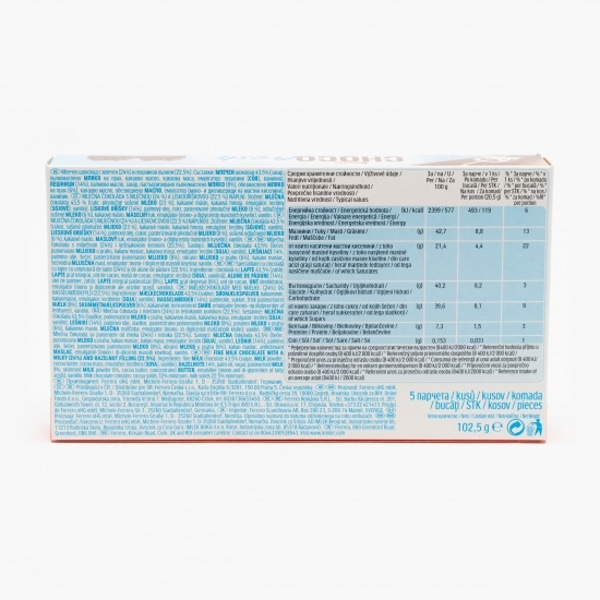 Desert cu lapte și alune învelit în ciocolată Chocofresh 102.5g, 5 buc